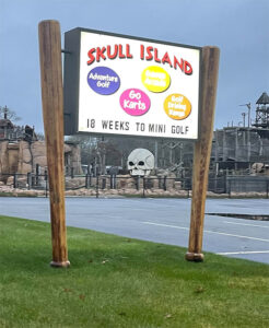 Skull Island sign