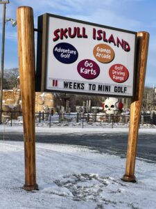 Skull Island opening sign